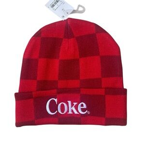 Coca Cola Coke Red Checked Beanie‎ NWT